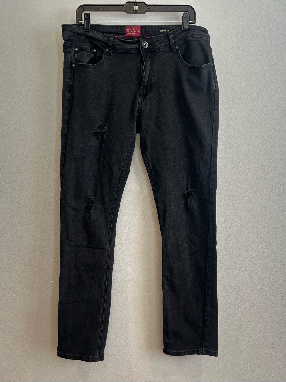 Truth Substance Common Sense Jeans Black Skinny Fit Stretch 34/32 Men's Pant